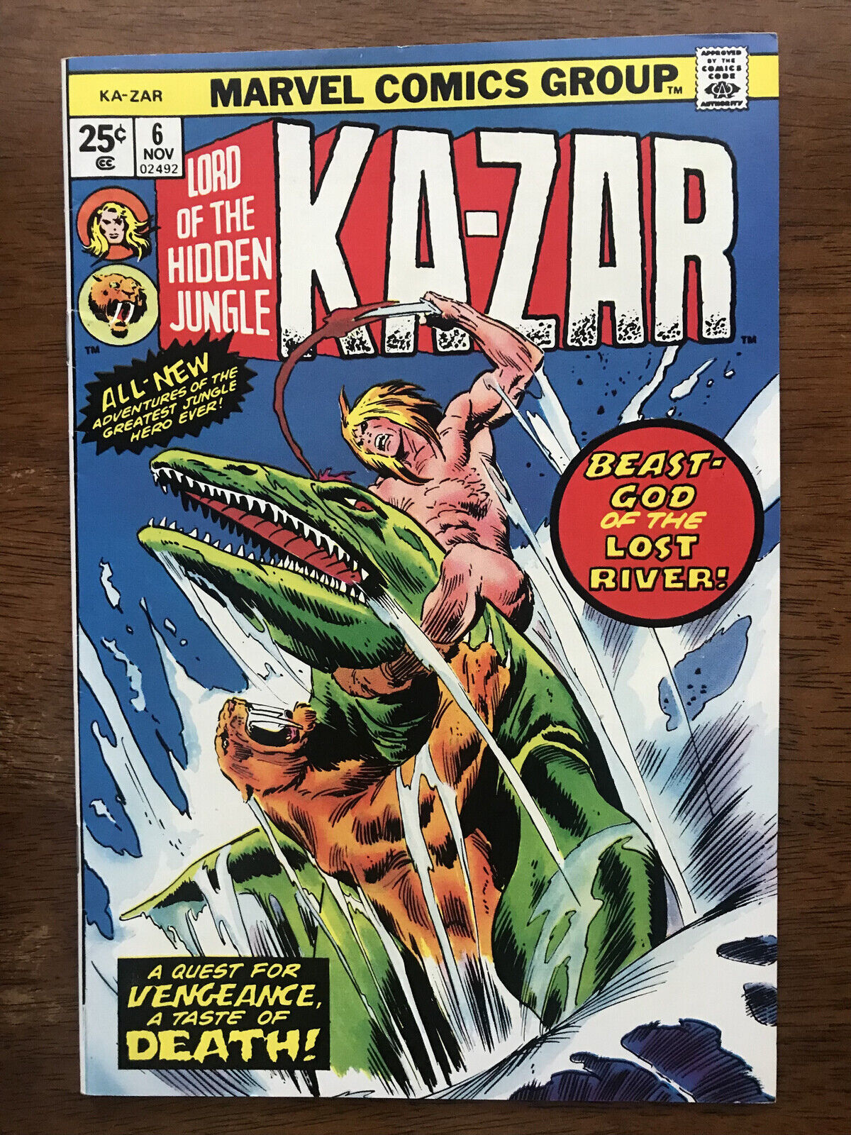KA-ZAR # 6 NM- 9.2 Exceptional Spine Structure  Newstand Quality Color Gloss 