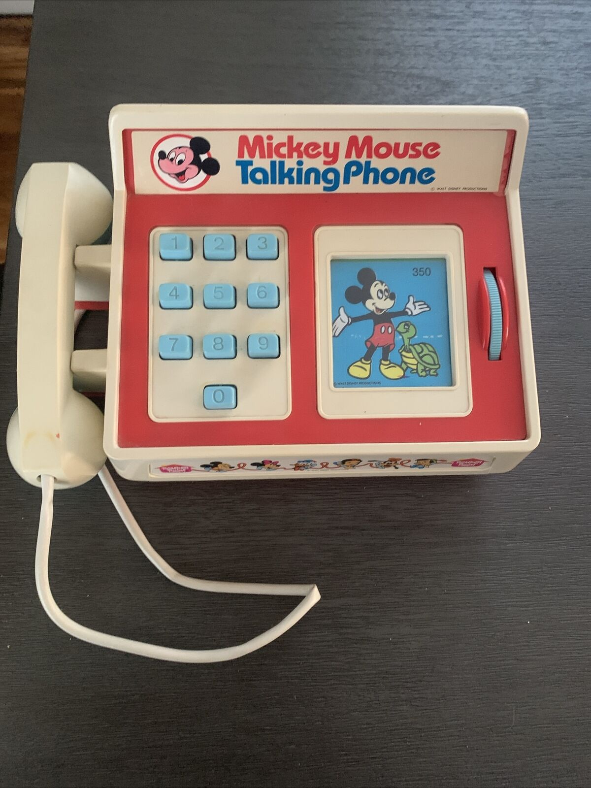 Vintage Walt Disney 1974 Hasbro Mickey Mouse Talking Phone. Untested Nice Shape