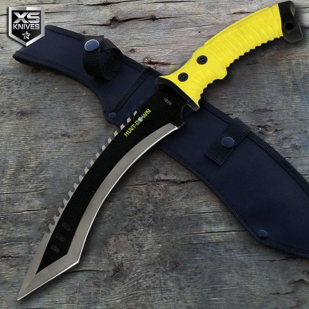 Fixed Blade Tactical KUKRI Rambo Hunting MACHETE Survival Knife + Sheath 16\