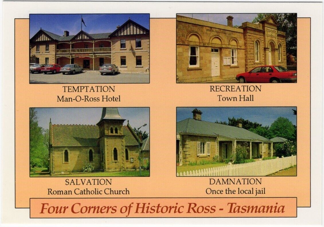 Color Postcard: Four Corners of Historic Ross, Tasmania, Australia