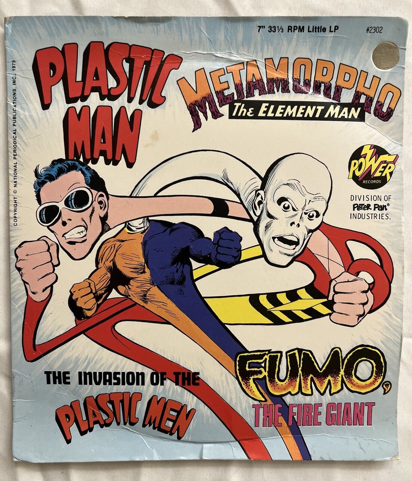 PLASTIC MAN & METAMORPHO 1975 Power Records 7” 33 1/3 RPM Little LP