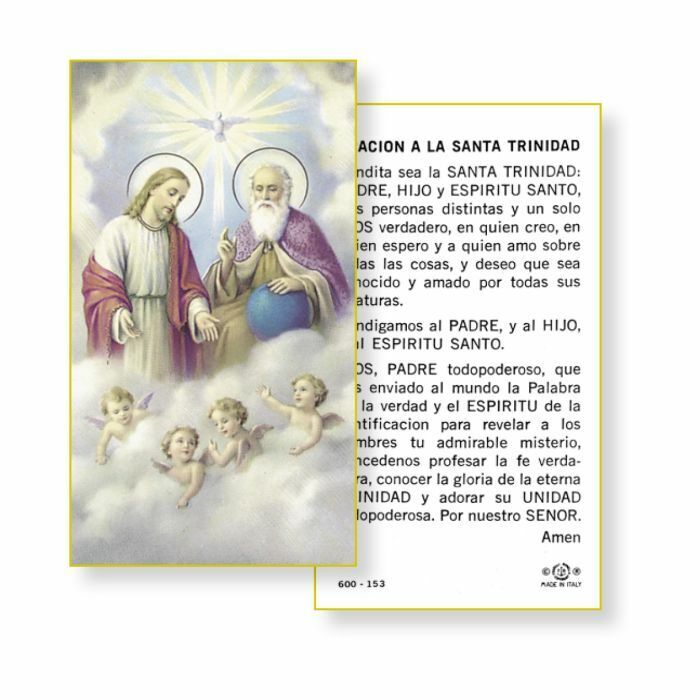 Oracion a La Santa Trinidad - Spanish  - Paperstock Holy Card