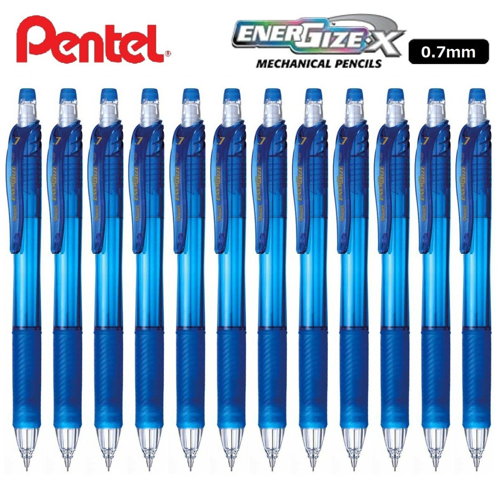 12pcs Pentel EnerGize-X PL107-C 0.7mm Mechanical Pencil Ship w/tracking#