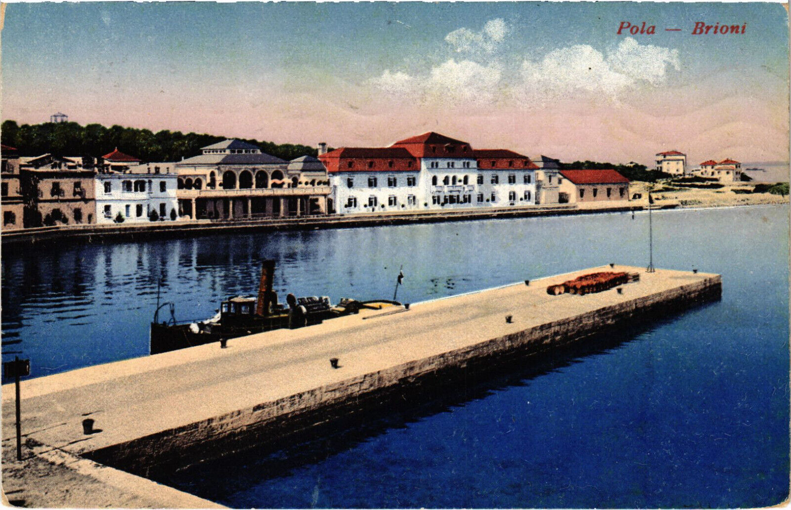 PC CROATIA, POLA - BRIONI, PORT VIEW, Vintage Postcard (b53194)