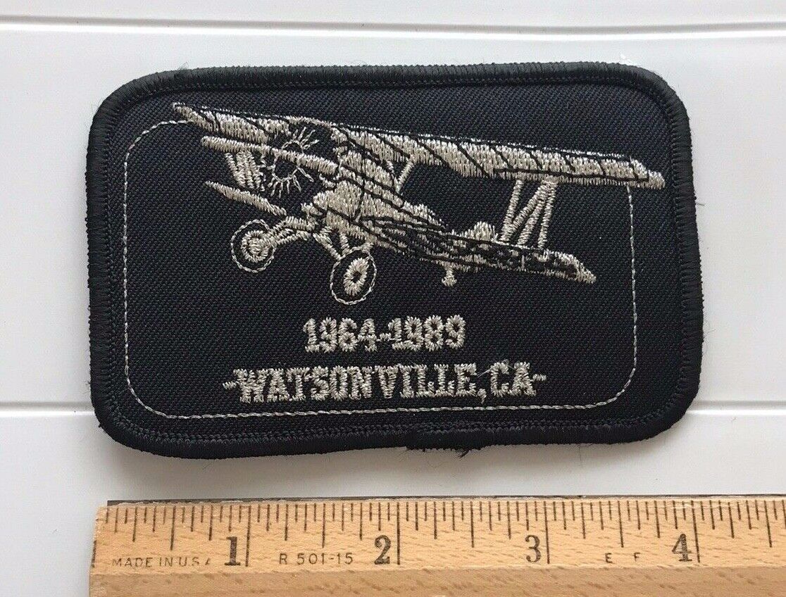 Watsonville Fly-In 1964-1989 25th Anniversary Black Silver Embroidered Patch
