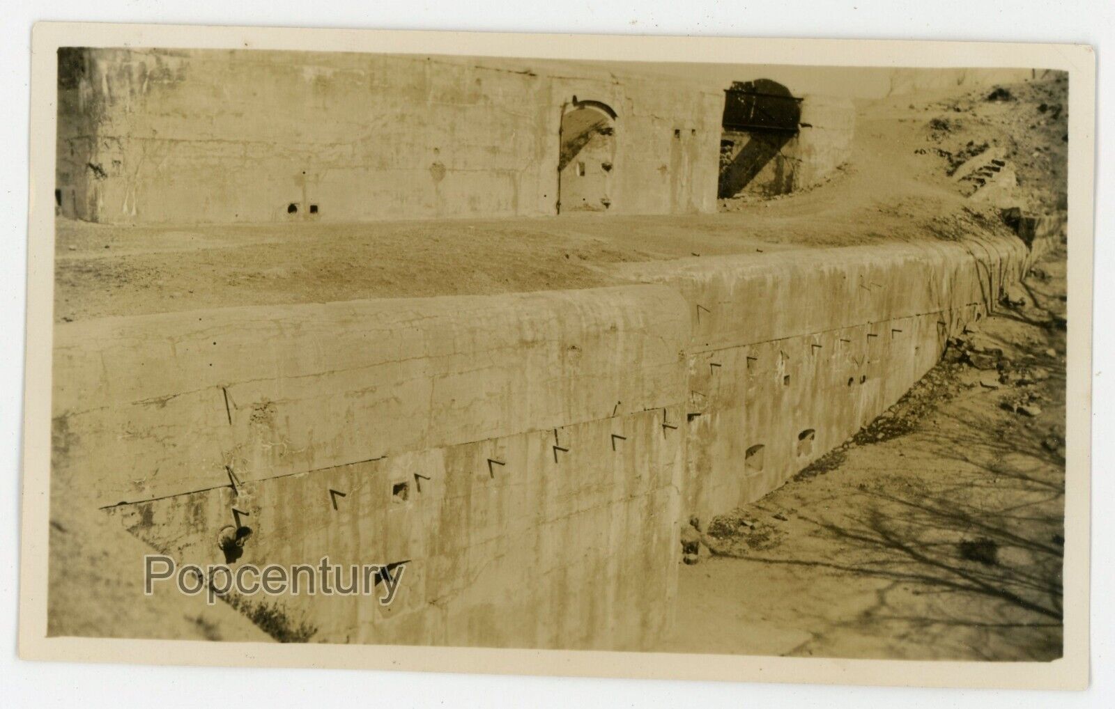 Vintage 1939 China Photograph Tsingtao German Fort Bunker Sharp Photo Qingdao