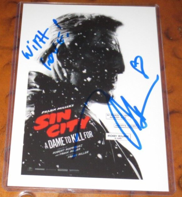 Mickey Rourke signed autographed photo as Marv in Frank Miller's Sin City