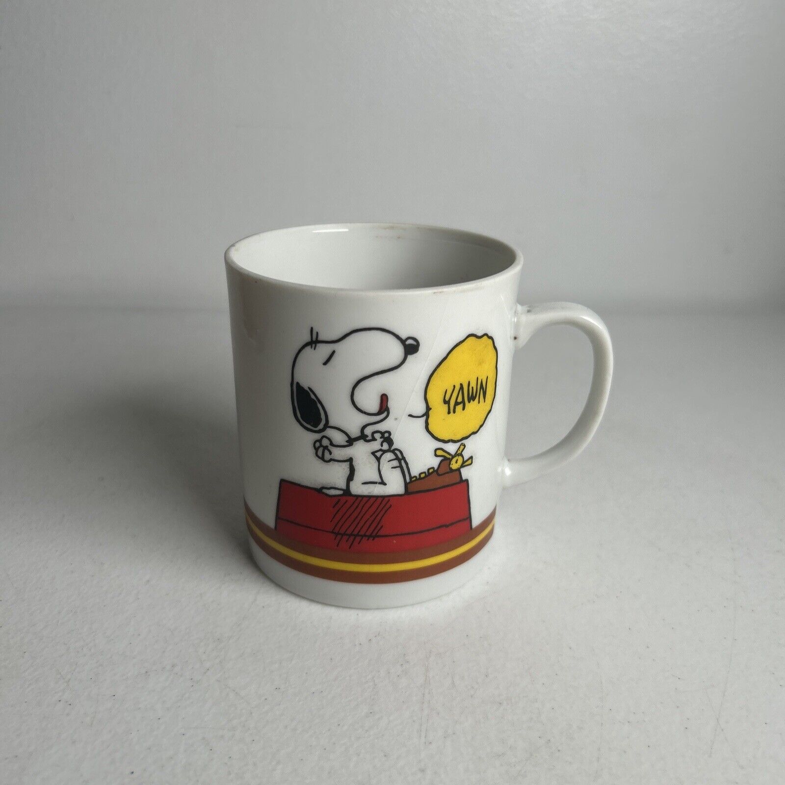 Vintage 1965 Snoopy Peanuts Yawn Coffee Break Mug- Fast Shipping