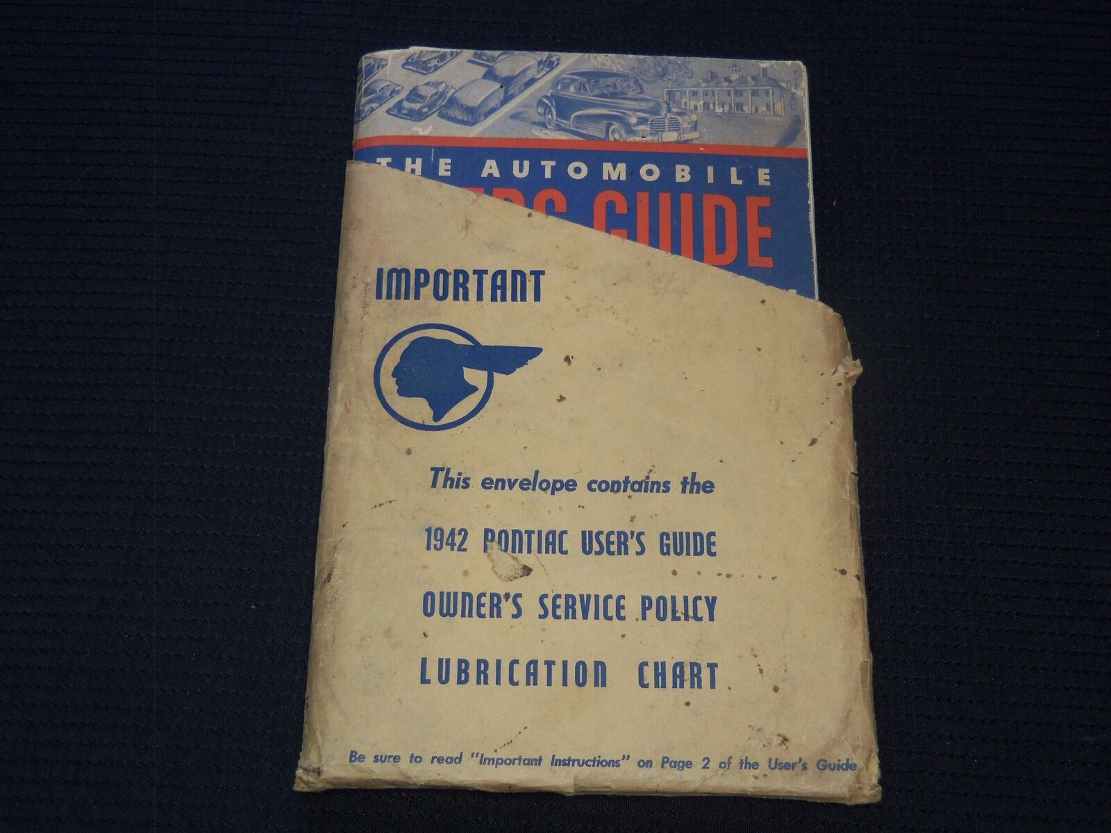 1942 PONTIAC OWNERS USERS GUIDE BOOK - SERVICE POLICY - LUBRICATION - J 7290