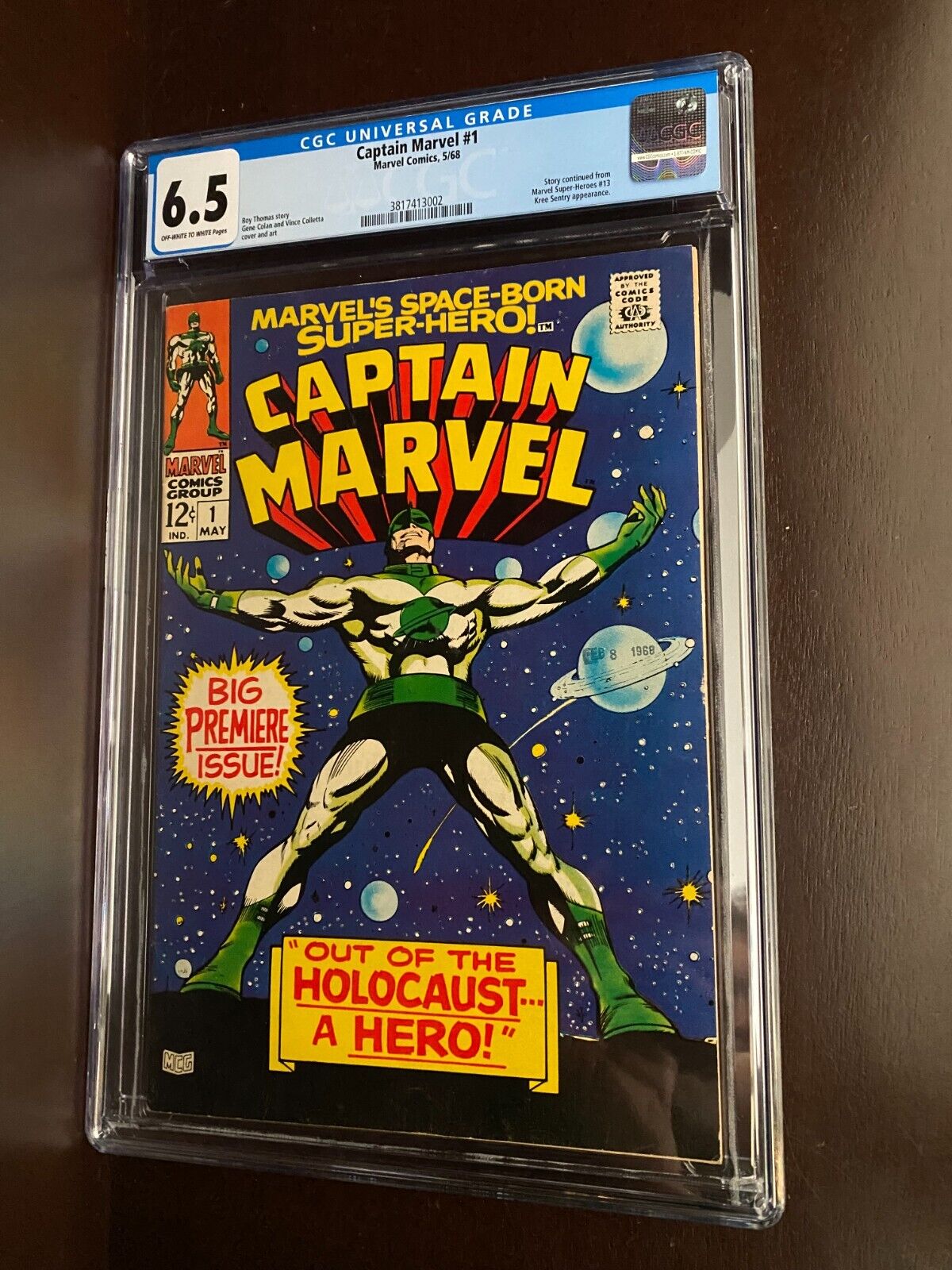 Captain Marvel #1 (1968) / CGC 6.5 / Key 1st issue / Classic cover / Silver Age