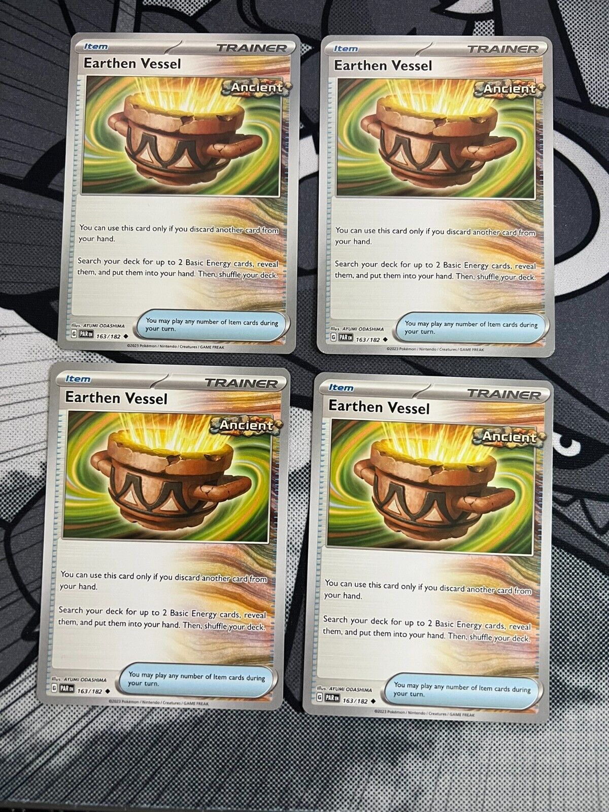 Pokemon cards Paradox Rift - 163/182 Earthen Vessel - Playset x4 - NM/M