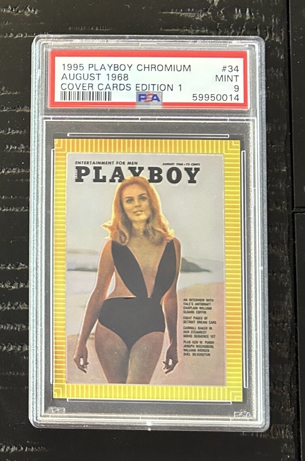 1995 Playboy Chromium 34 August 1968 Cover Cards Ed. 1 PSA Graded