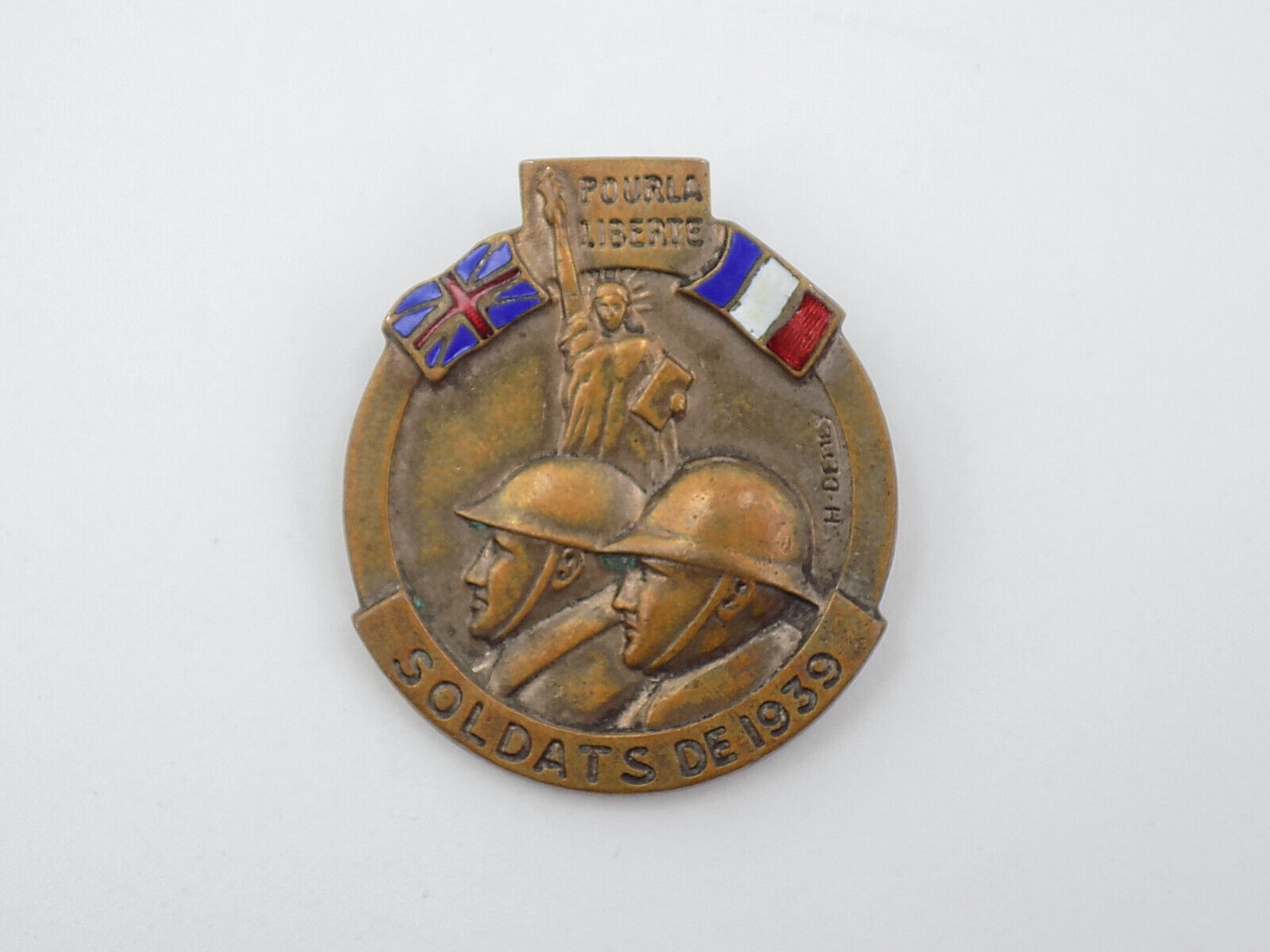 Vintage WWII French-British Friendship Badge \