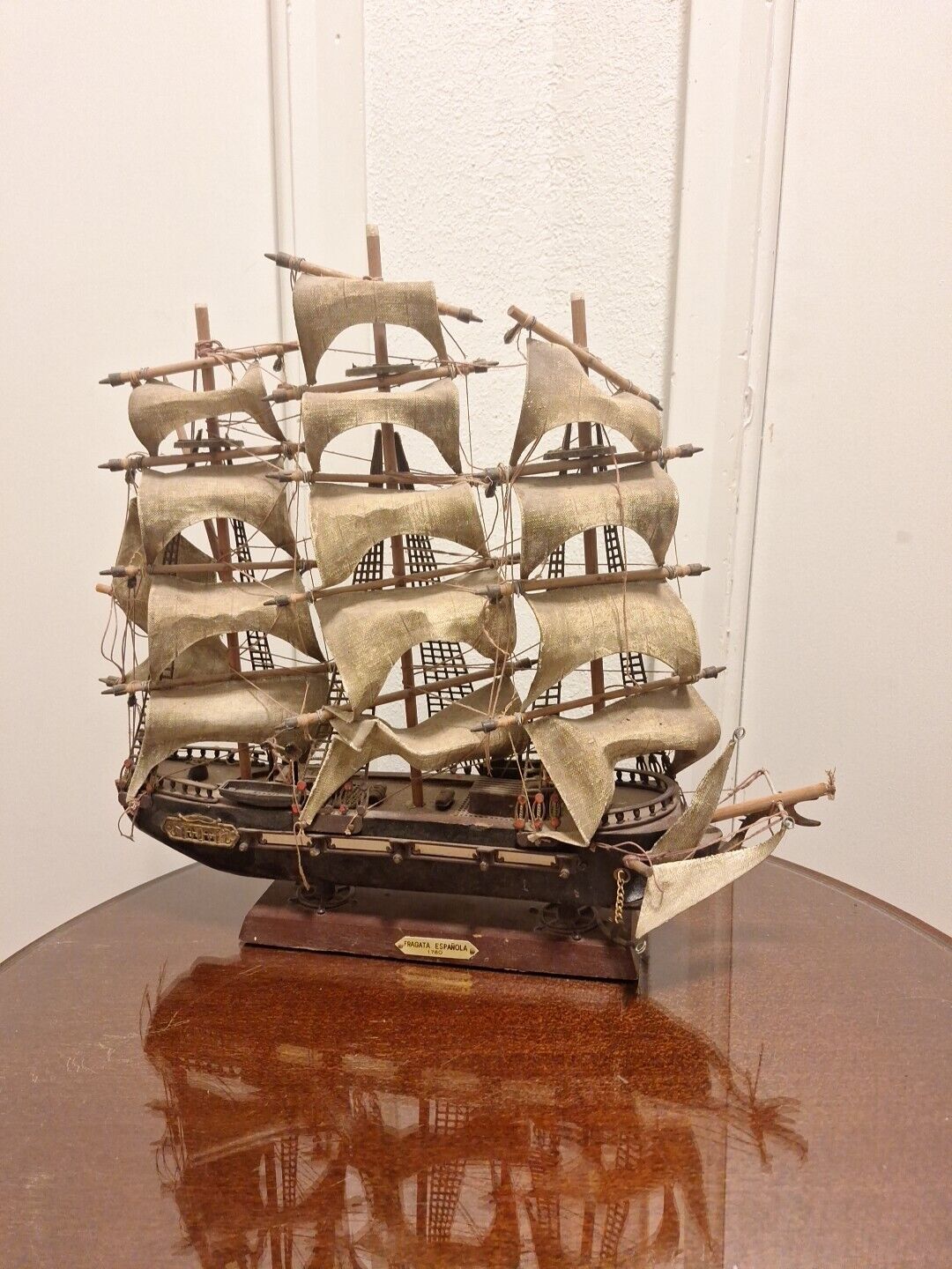 Fragata Espanola Ano 1780 Spanish Naval War Ship Replica Sail Boat Model Wood 