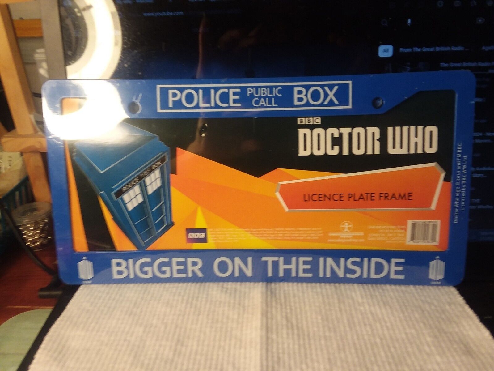 2012 Doctor Who Tardis License Plate Cover - 12-1/4\