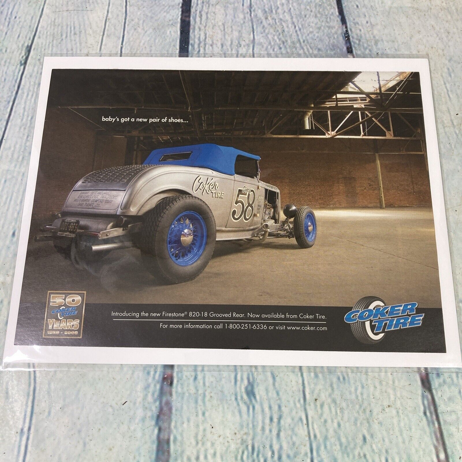2007 Firestone 820-18 Coker Tire Hot Rod Car Print Ad/Poster Advertisement