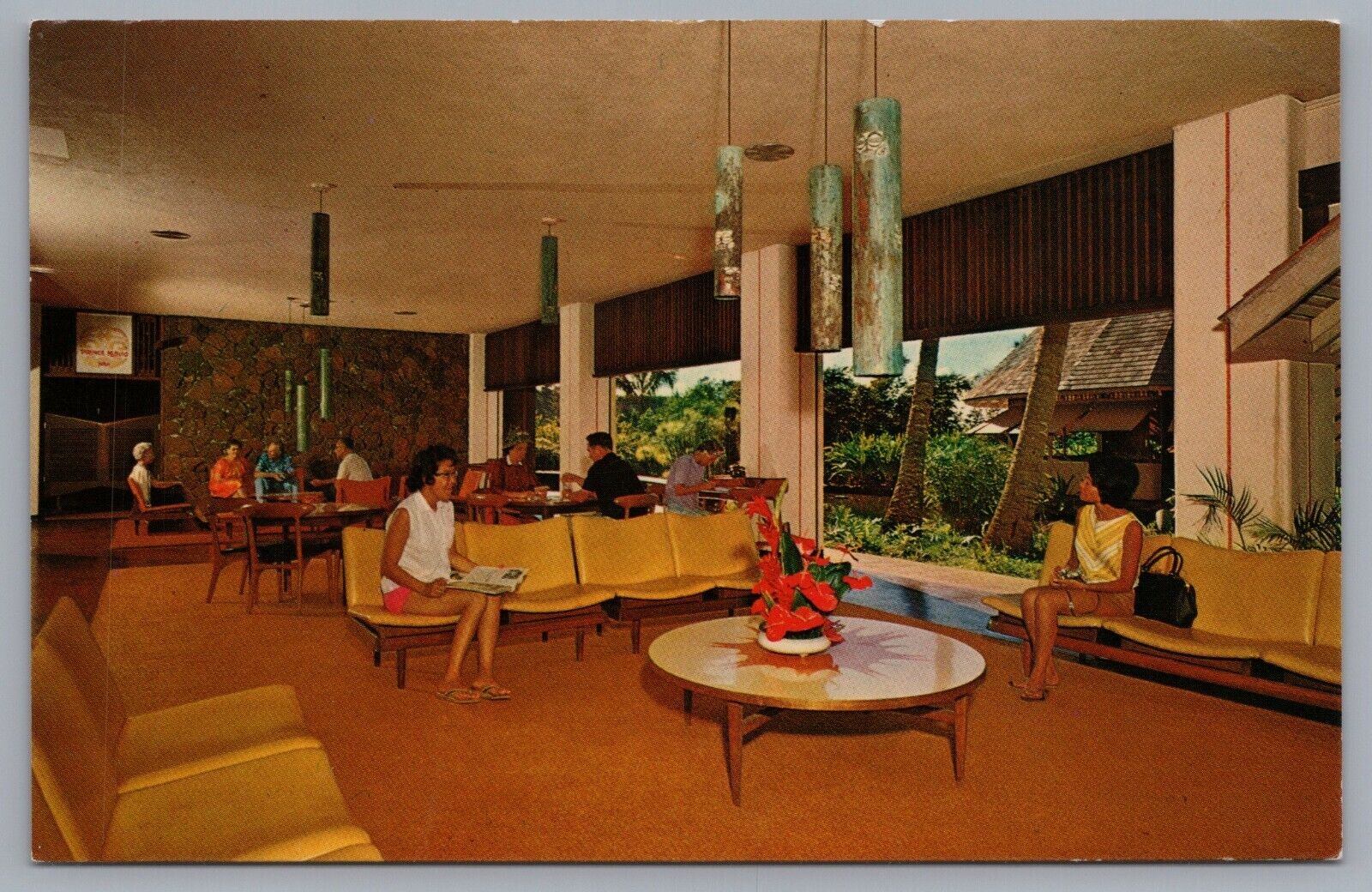 Guest Lobby Lounge Kauai Surf Hotel Kalapaki Beach Hawaii Postcard