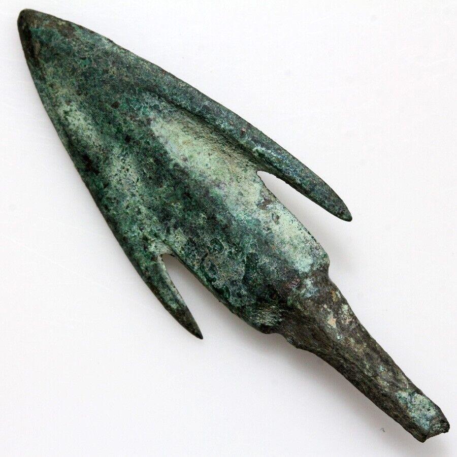 Ancient late bronze age bronze arrowhead circa 1500-1000 BC