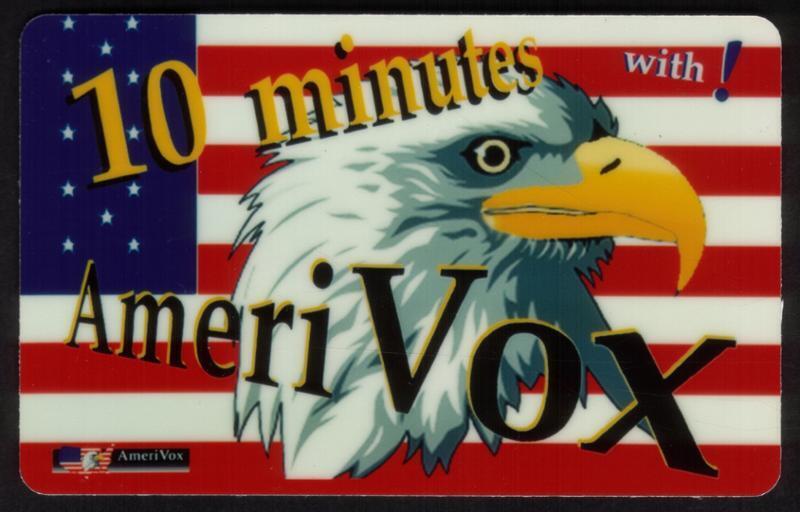 10m Eagle On USA Flag w/ Large \'Amerivox\' Graphics: Sticker Access # Phone Card