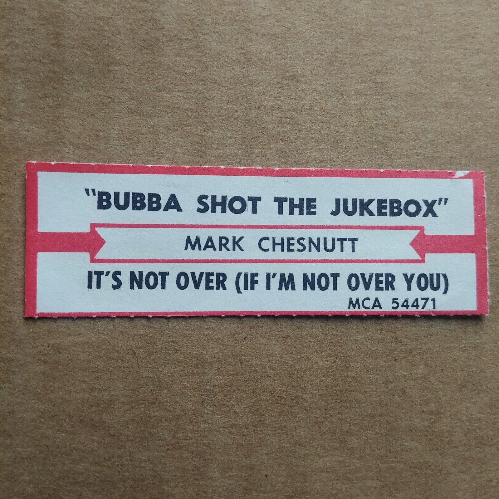 MARK CHESNUTT Bubba Shot The Jukebox JUKEBOX STRIP Record 45 rpm 7\