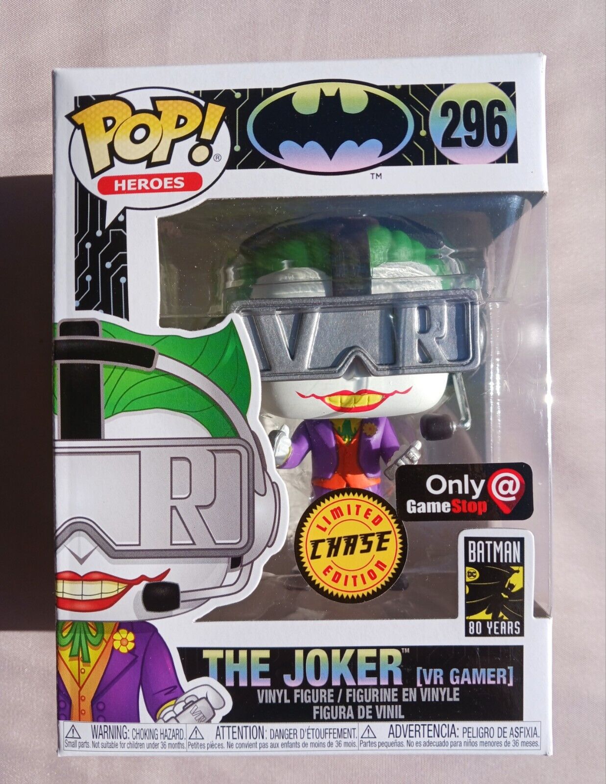 Funko Pop Heroes: DC Comics The Joker (VR Gamer) #296 Chase Edition GameStop