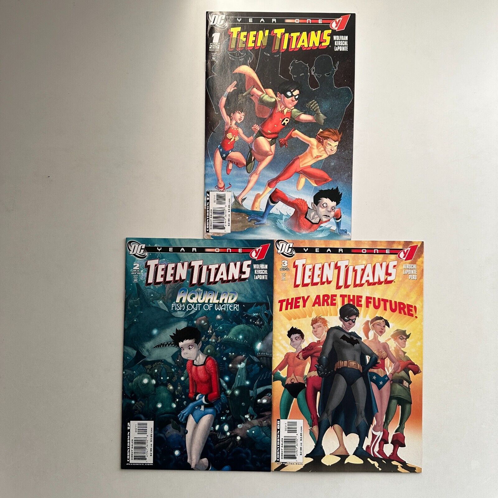DC Comics Teen Titans Year One #1 2 3 VF/NM 2008 Nightwing Aqualad