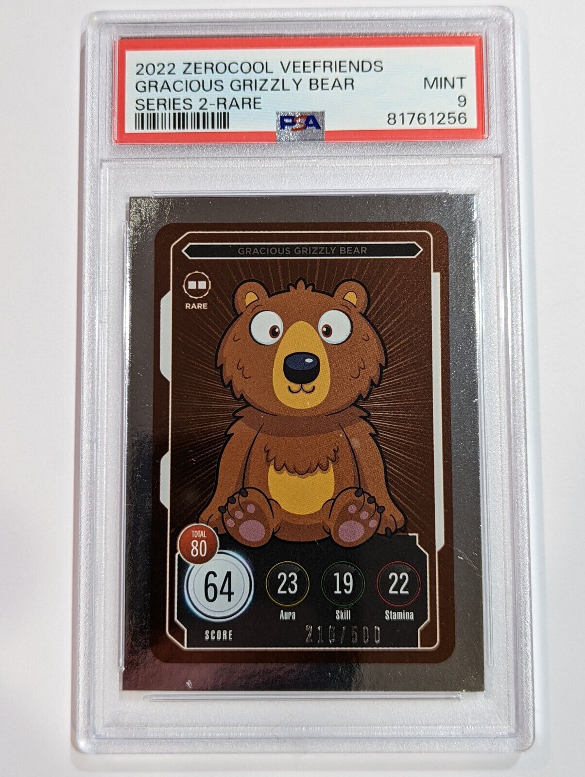 Gracious Grizzly Bear VeeFriends Compete Collect Series 2 Rare /500 PSA 9 Mint