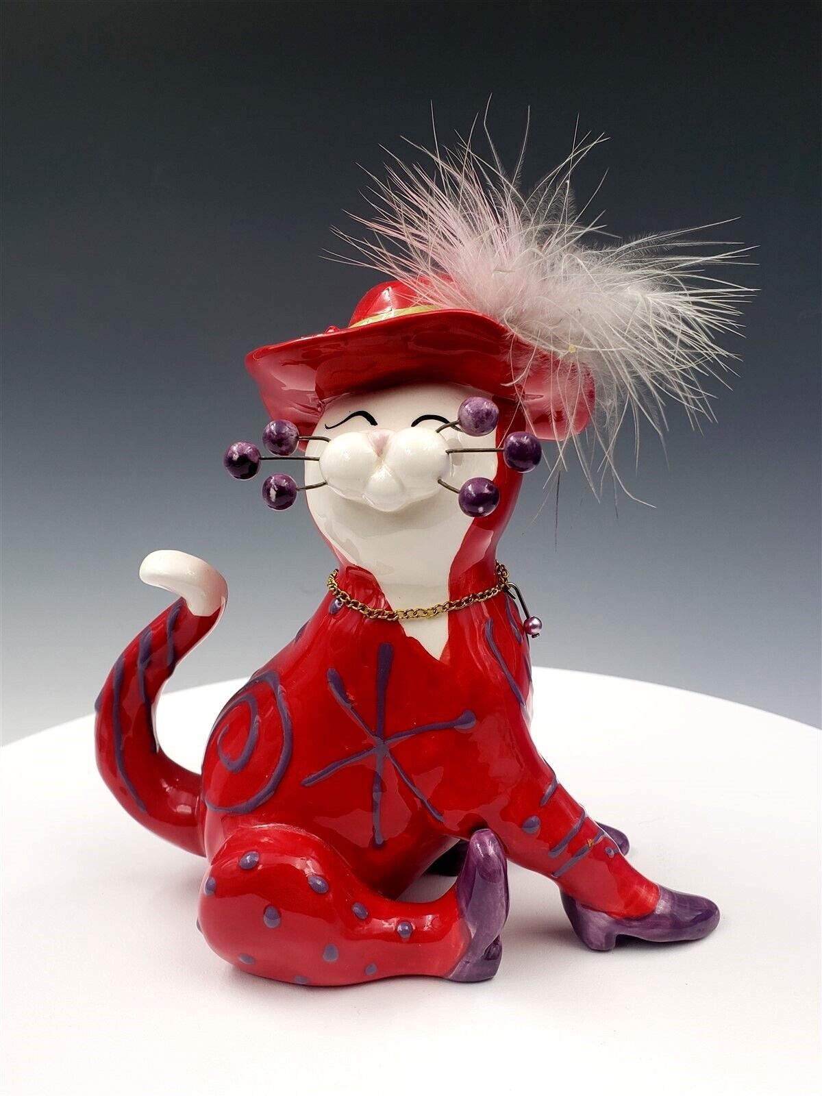 Amy Lacombe Cats WhimsliClay - Teresa Fancy Felines Cat Willits Designs