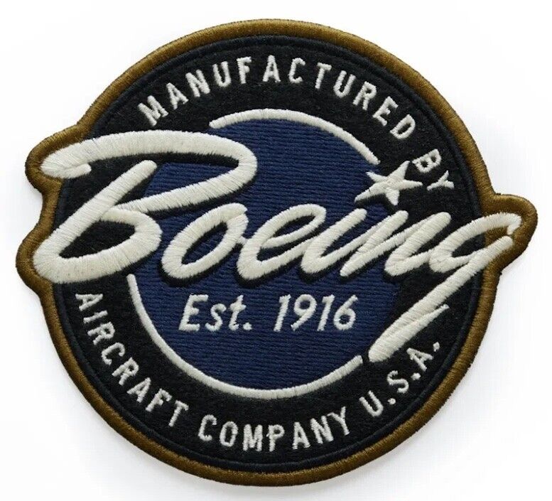 Boeing Script Embroidered Felt Patch, 1940 to 1960 PAT-0147