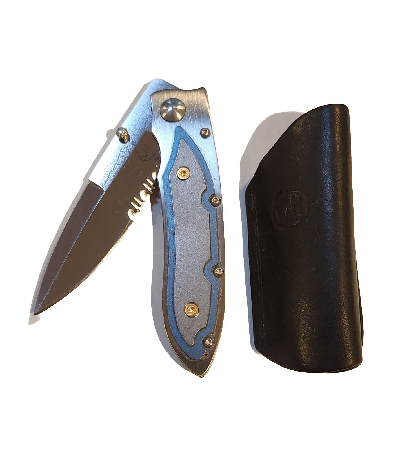  WILLIAM HENRY Folding Pocket Knife with Sheah Button flip 3 1/2\