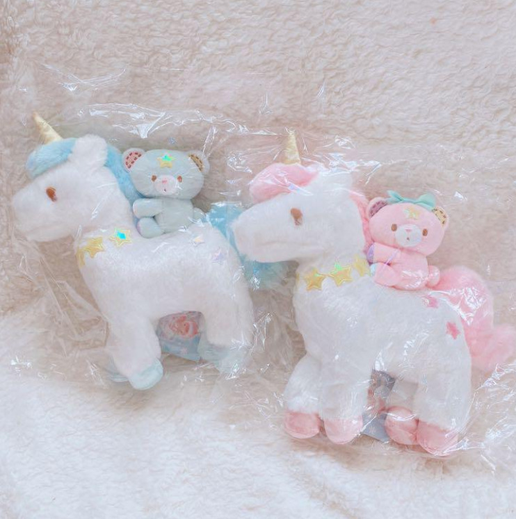 Sanrio Little Twin Stars 2019 Unicorn Plush Doll H7.4” Set Of 2 Puff Poff Kawaii