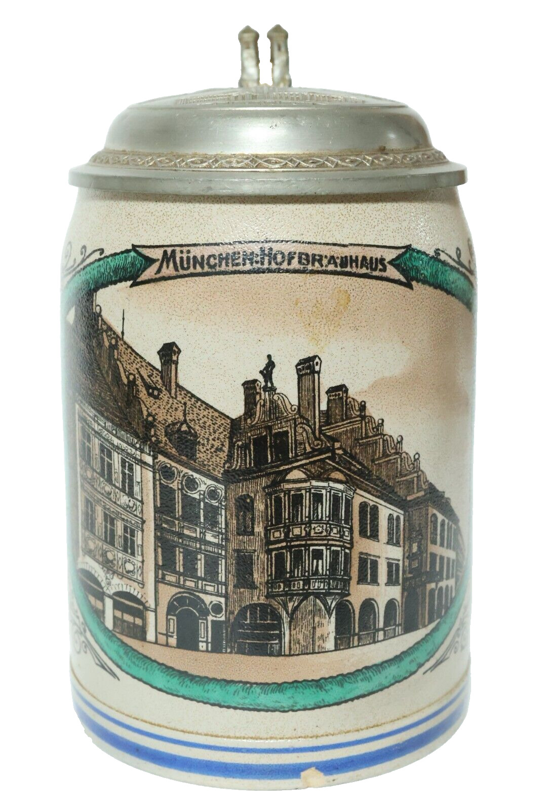 Old Beer Mug Münchner Hofbräuhaus Jug Jugs Hb Munich Beer Stein Ansichtskrug