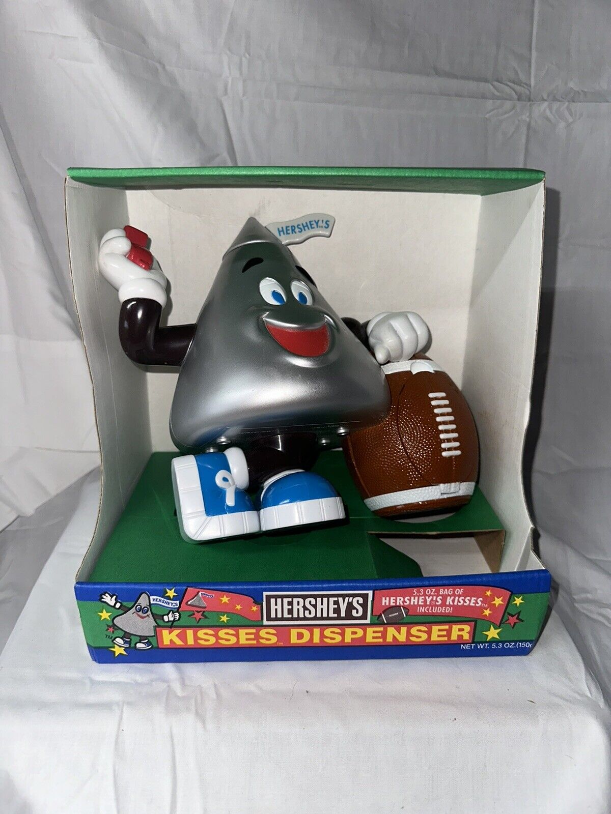 Vintage 1999 Hershey\'s Kiss Candy Dispenser Football Coach Character