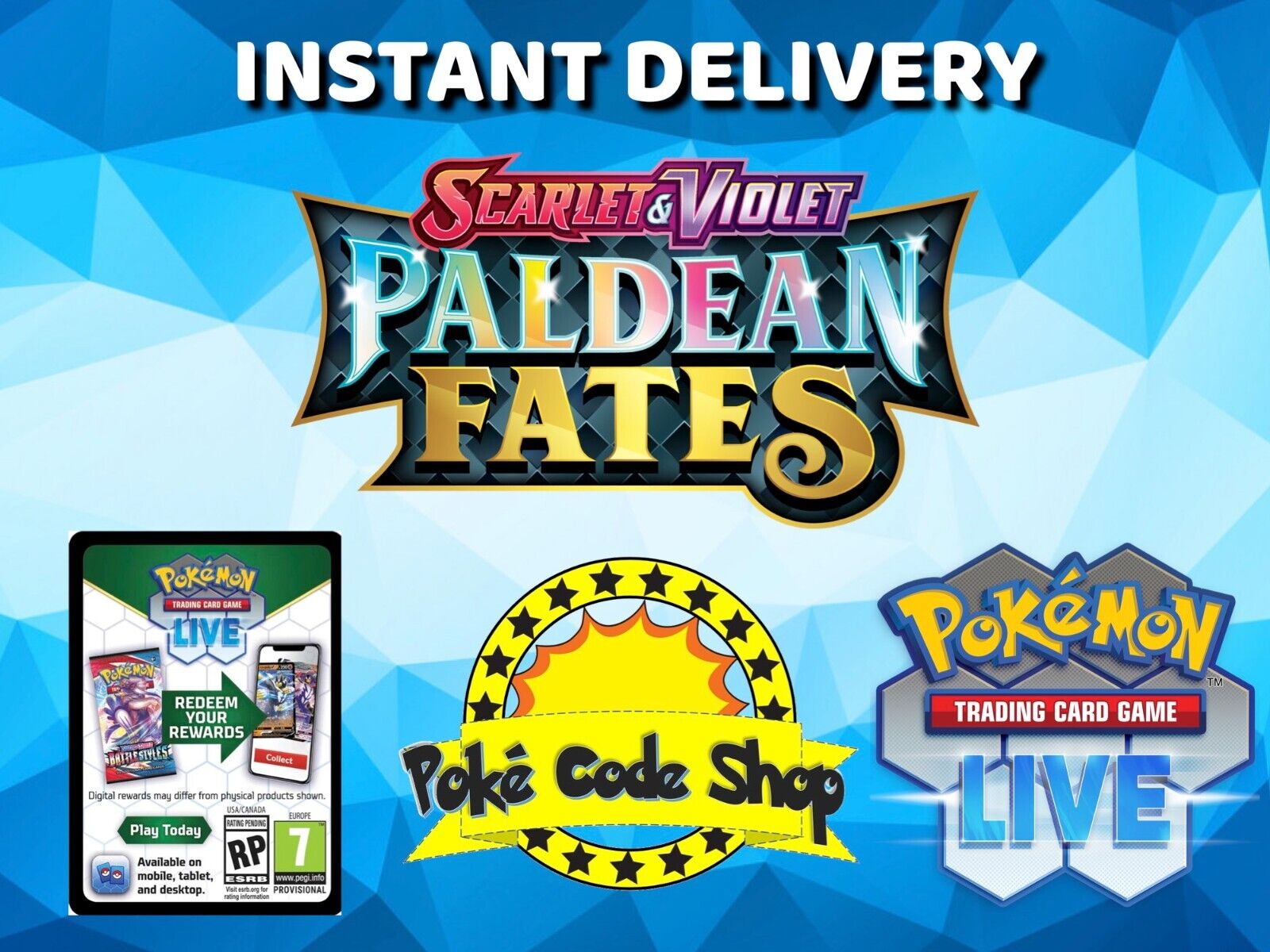 PALDEAN FATES LIVE CODES Pokemon Booster Online Code INSTANT QR EMAIL DELIVERY