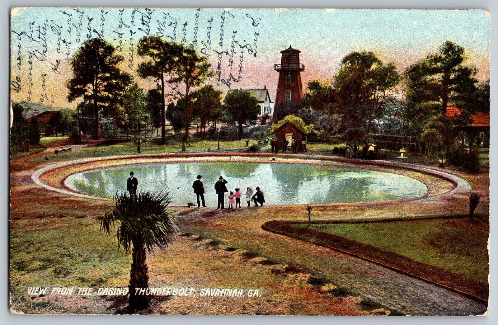 Savannah, Georgia - Thunderbolt - View from the Casino - Vintage Postcard