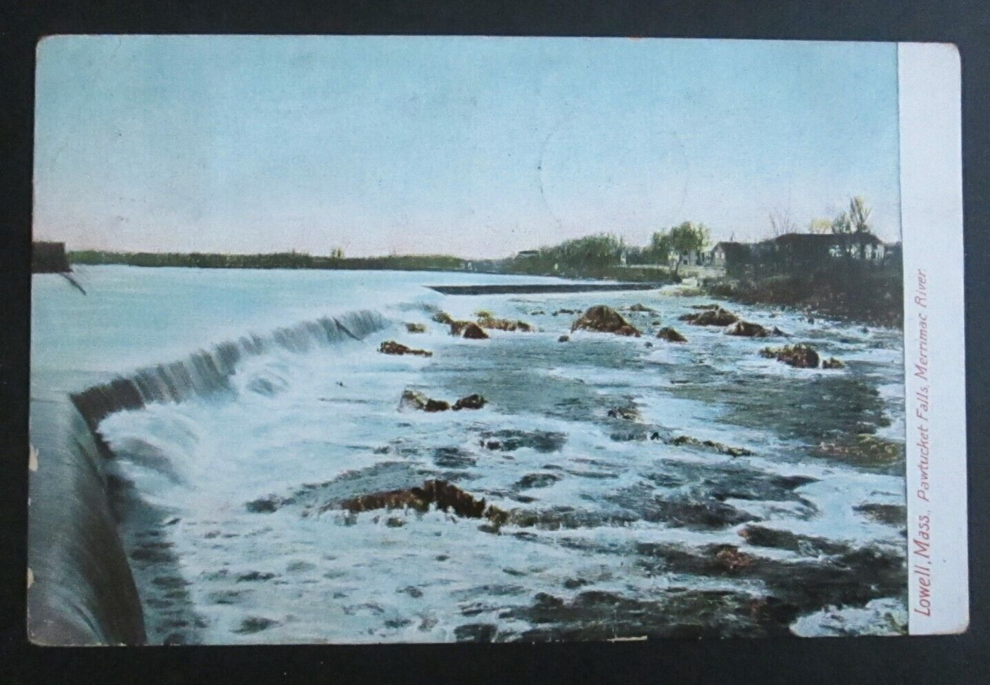 Pawtucket Falls Merrimac River Lowell MA Posted DB Postcard