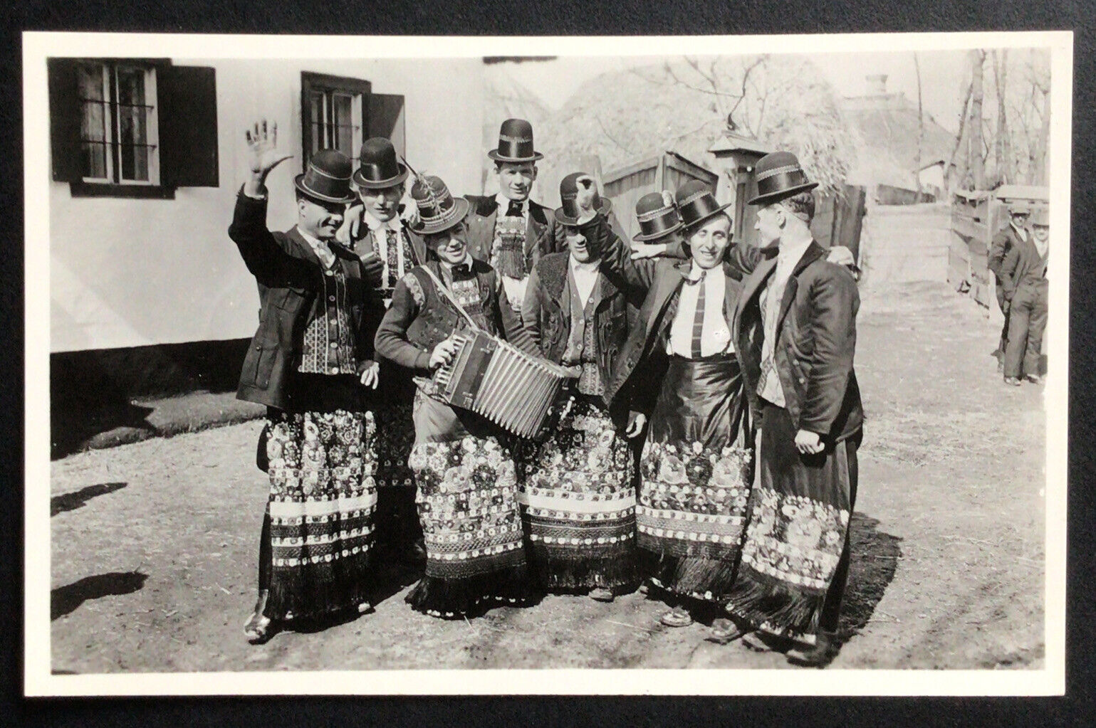 RPPC Postcard Men Dressed In Costumes From Mezokovesd Hungary
