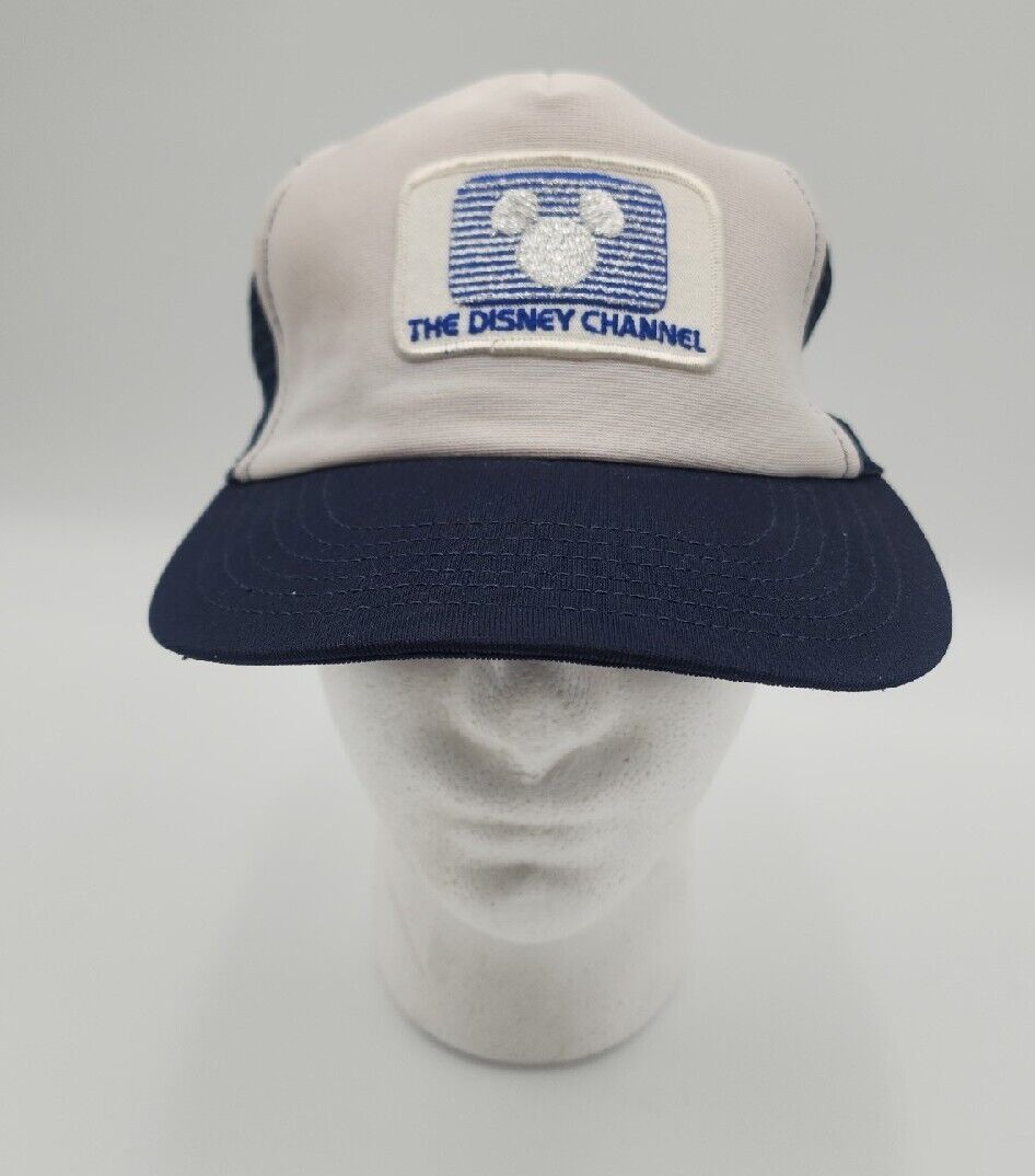 The Disney Channel Vintage Hat Snapback Patch Trucker Cap Mesh Blue White hat