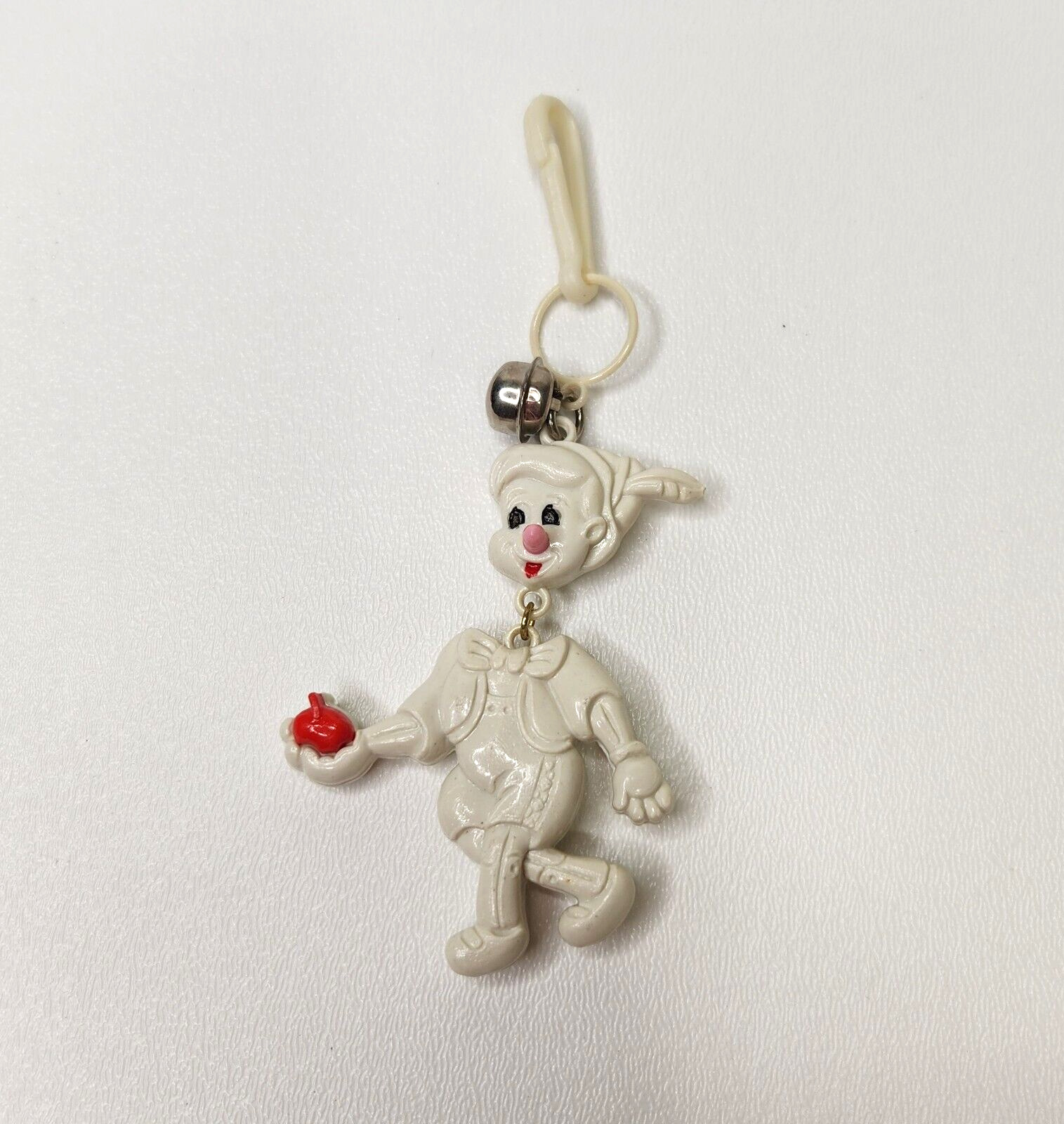 Vintage 1980s Plastic Bell Charm Clown For 80s Necklace