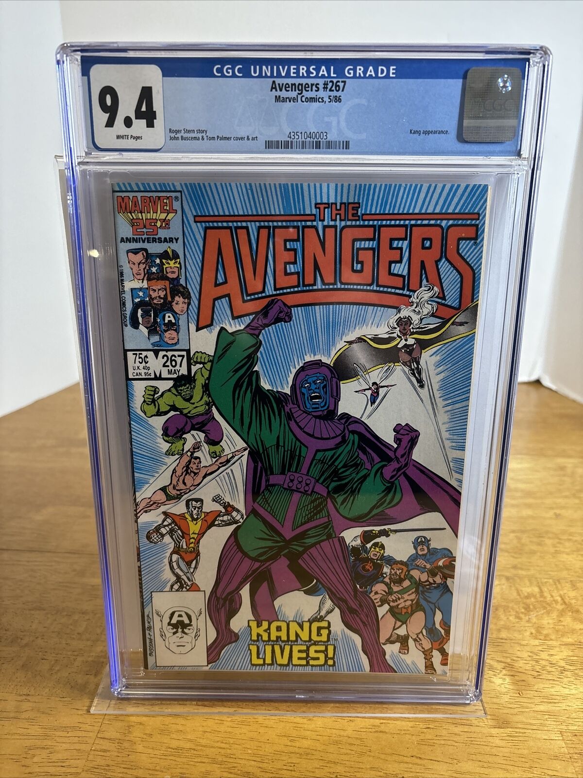 Avengers #267 CGC 9.4 Kang appearance Marvel Comics 1986 WHITE pages