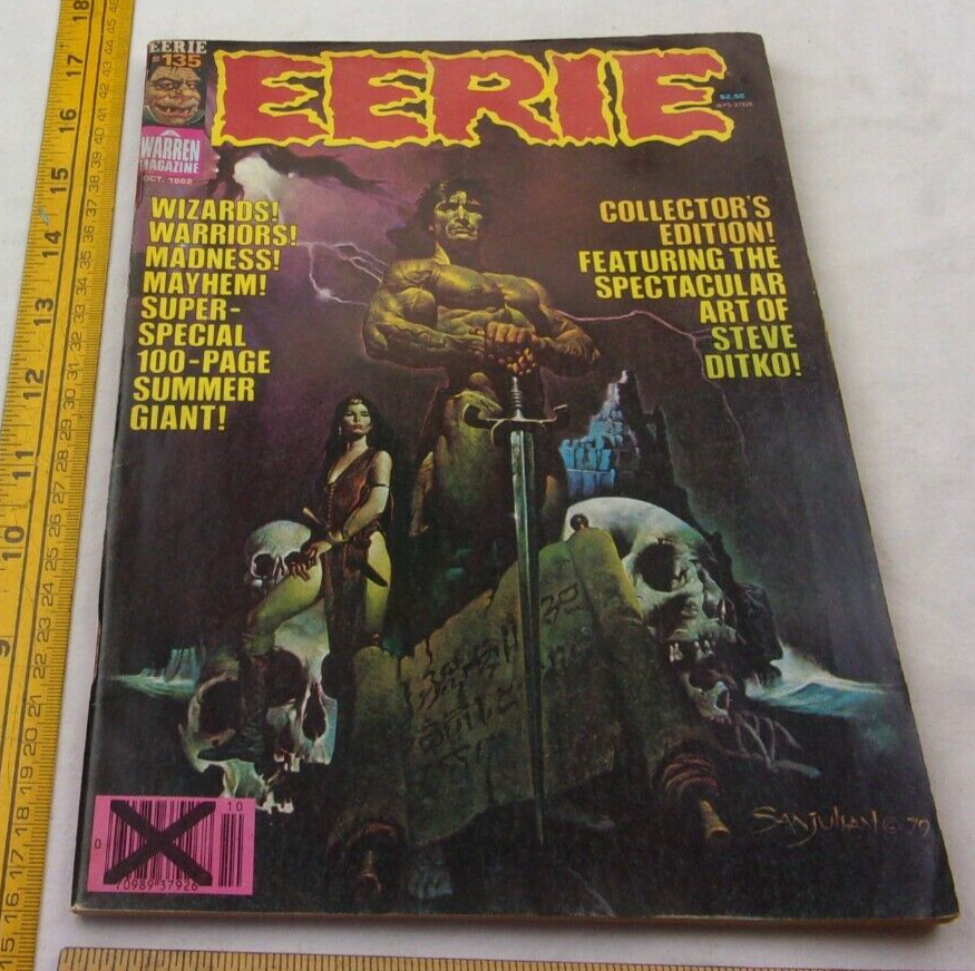 EERIE #135 horror magazine Sanjulian cover Steve Ditko art VINTAGE 1982
