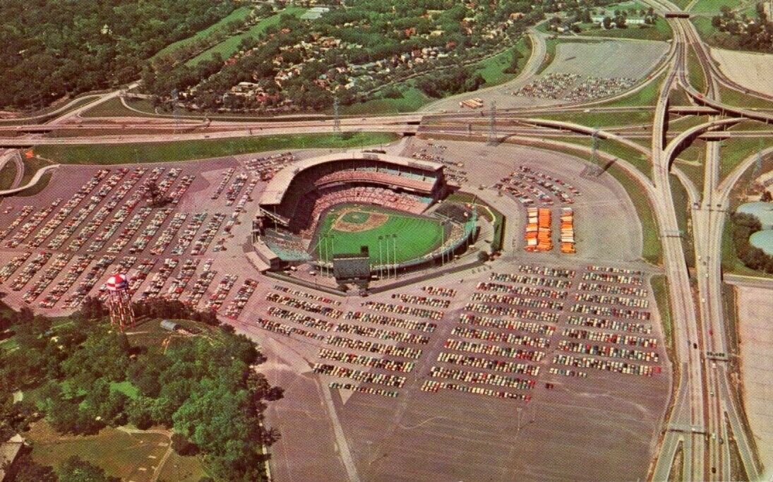 Postcard - Milwaukee County Stadium, Milwaukee, Wisconsin Aerial View  1995