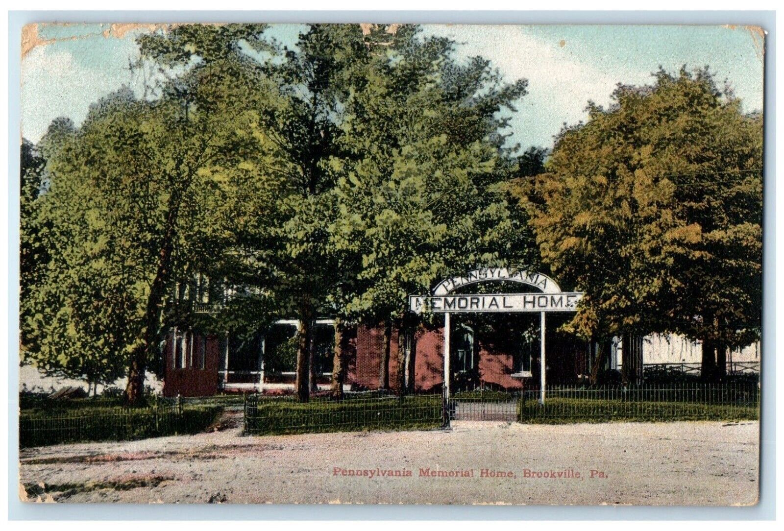 1909 Pennsylvania Memorial Home Brookville Pennsylvania PA Antique Postcard