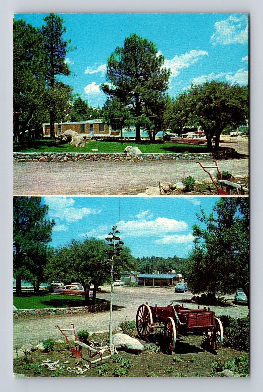 Prescott AZ-Arizona, Pine Lawn Trailer Ranch, Antique, Vintage Souvenir Postcard