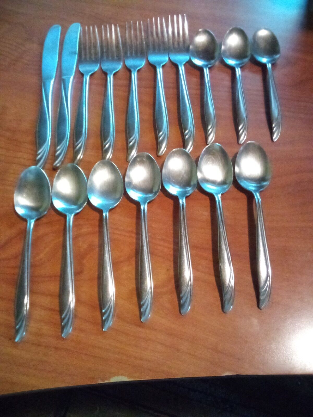 Vintage LOT of 17 Stainless Steel Flatware. Japan. Style-Unknown to Me