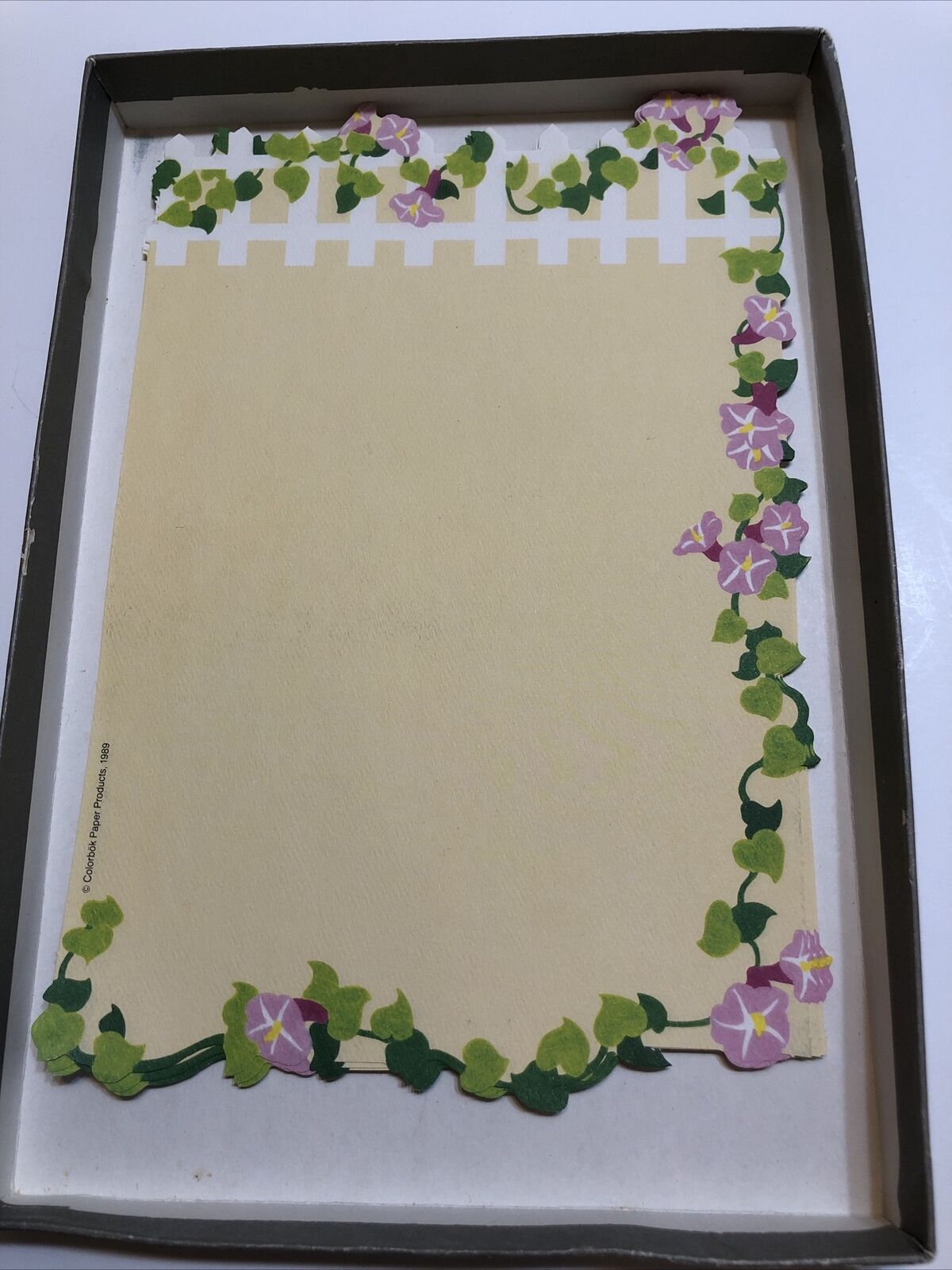 Vintage Colorbok Die Cut Stationary 10 Sheets Envelopes  1989 Floral (#8)