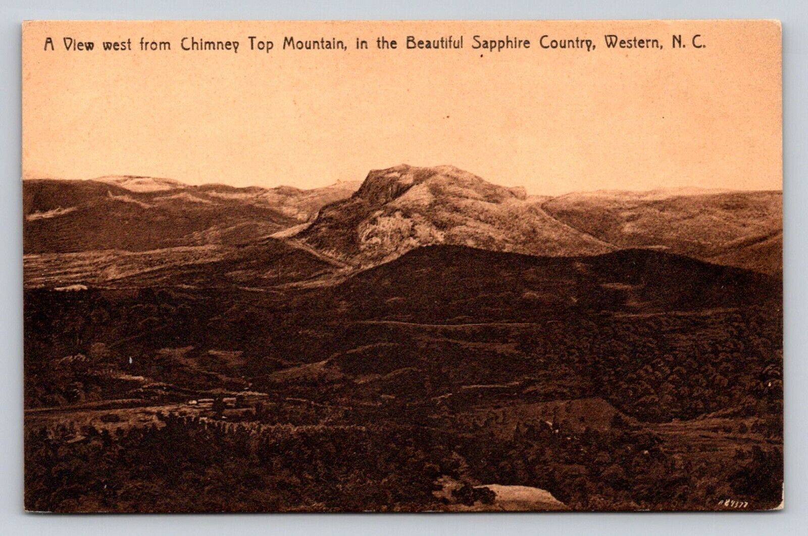 c1910 View From Chimney Top Mountain Sapphire County Western North Carolina P798
