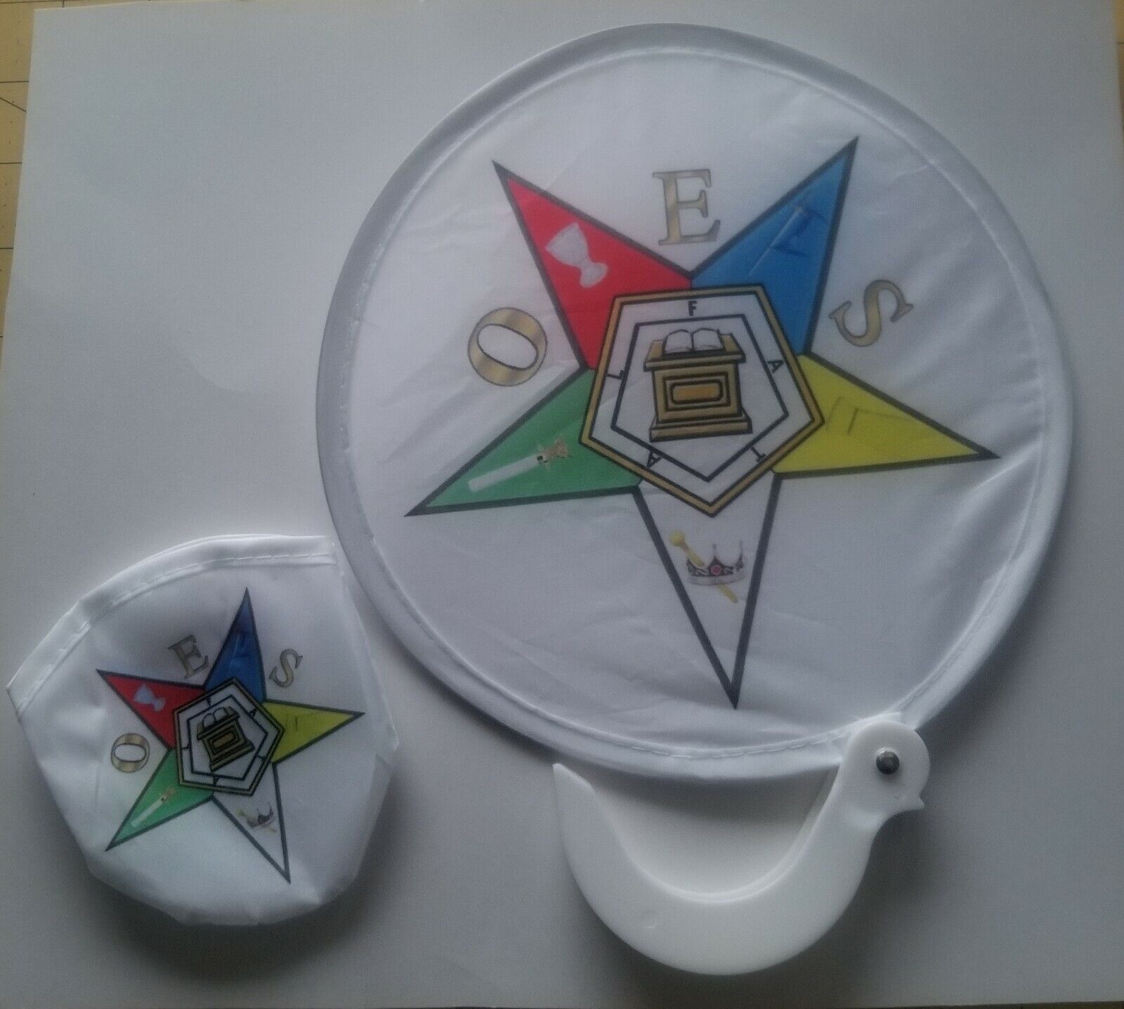 fan Order of Eastern Star with Traditional Star 7.75 wide 