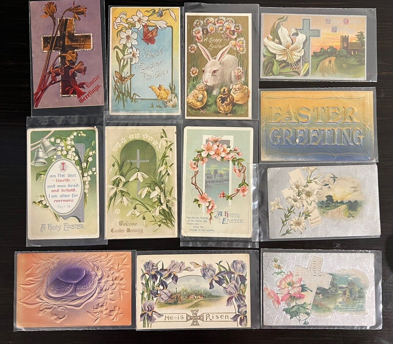 Antique Easter Postcards From 1900s  Lot 12 Various Posted & Unposted
