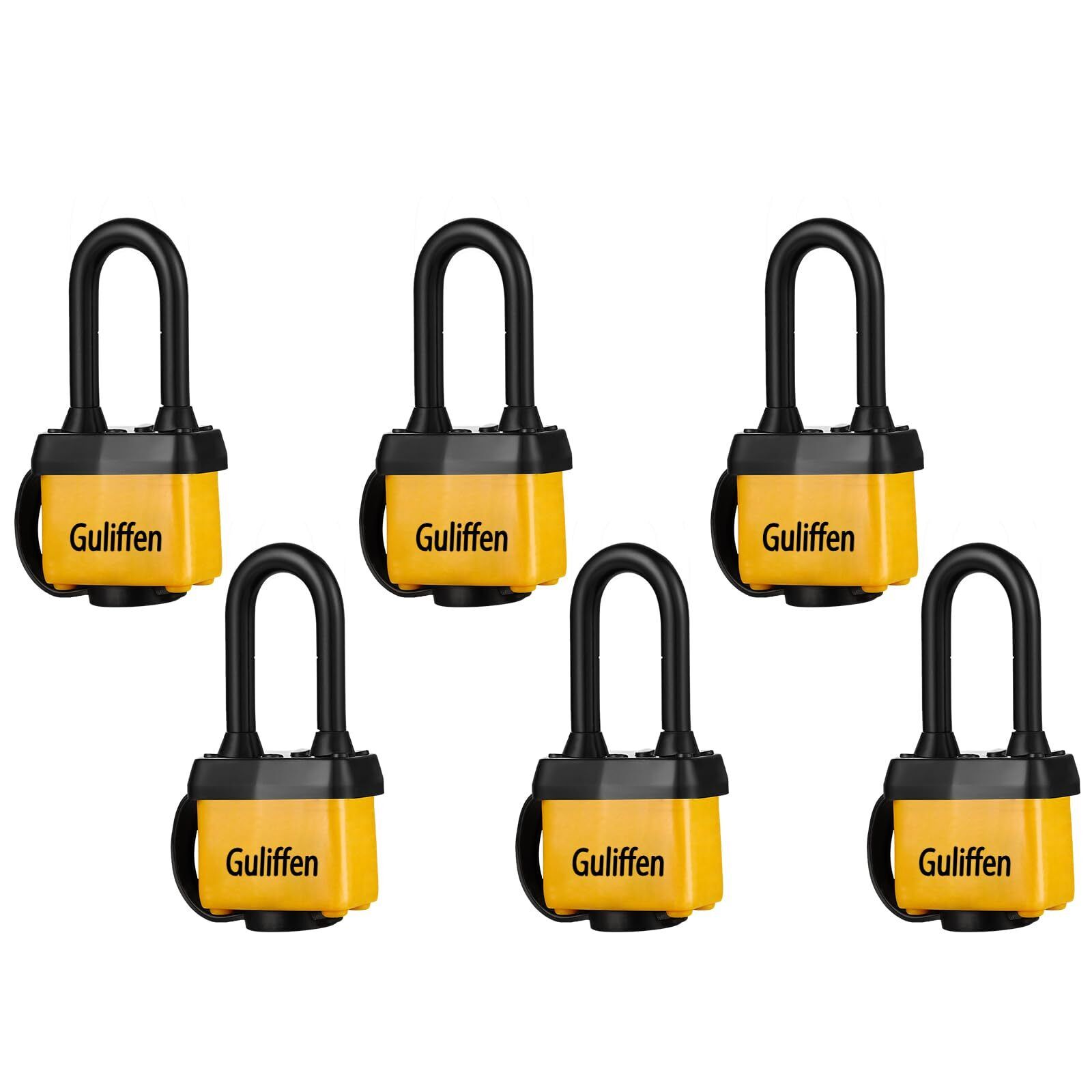 Weatherproof Laminated Steel Locks with Keys6 Pack Padlocks with Same Key for O